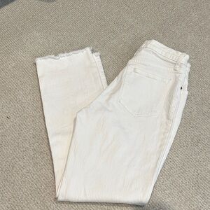 Abercrombie & Fitch White Straight-Leg 90s High Rise Jeans